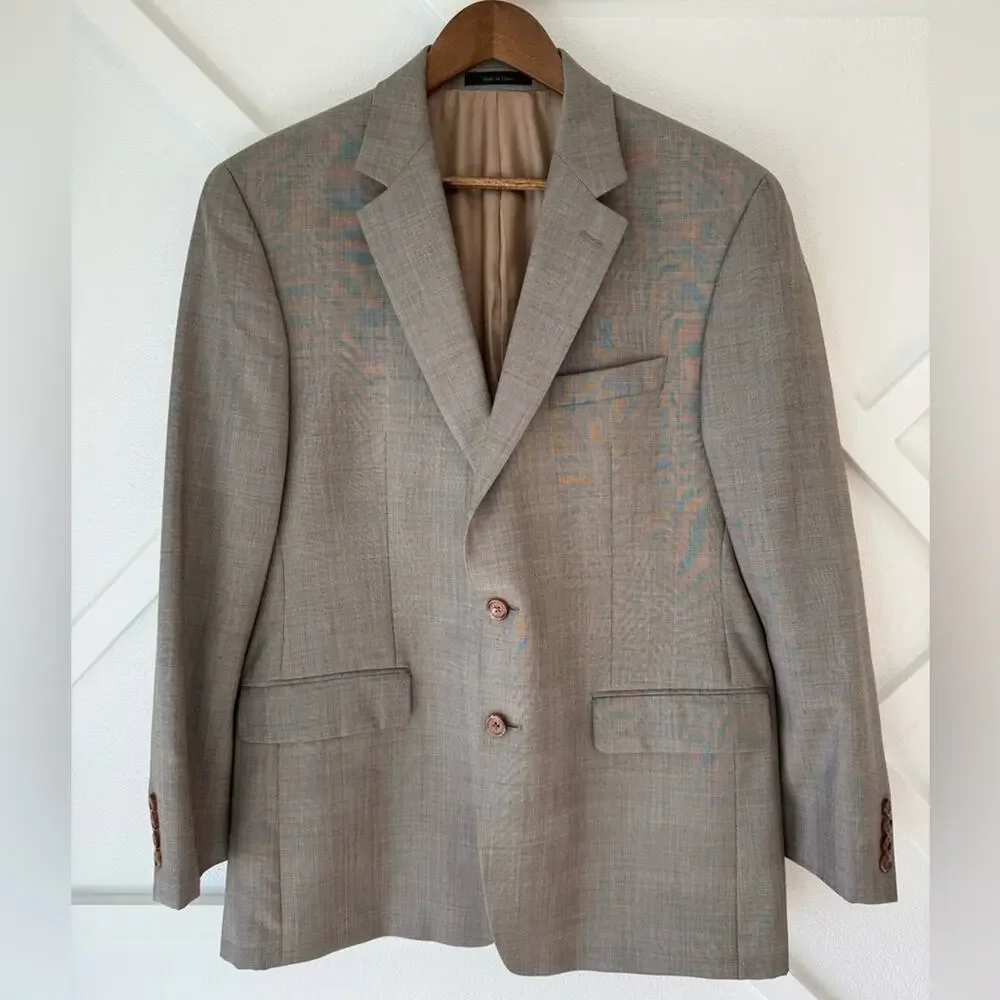 Lauren Ralph Lauren 100% Wool Blazer Brown With Blue Accent Size 42R